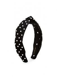 Lele Sadoughi - Petite Faux-Pearl Embellished Velvet Knot Headband at Saks Fifth Avenue