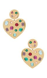 Lele Sadoughi Heart Crystal Earrings In Rainbow Pop at Revolve