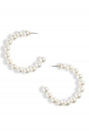 Lele Sadoughi Stardust Imitation Pearl Hoop Earrings   Nordstrom at Nordstrom