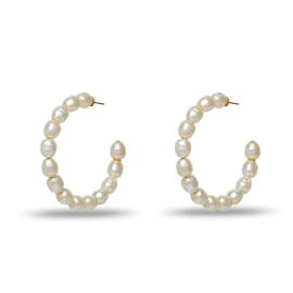 Lele Sadoughi Stardust Imitation Pearl Hoop Earrings at Lele Sadoughi