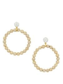 Lele Sadoughi Two-Tone amp Crystal Large Drop Hoop Earrings  SaksFifthAvenue at Saks Fifth Avenue