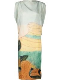 Lemaire graphic-print Midi Dress - at Farfetch