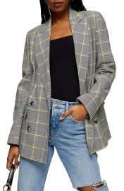 Lemon Check Double Breasted Blazer at Nordstrom