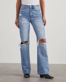 Lenny High Rise 90s Distressed Wide Leg Jeans VICI at Vici