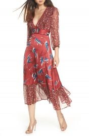 Lenon Mixed Print Midi Dress   Nordstrom at Nordstrom