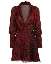 Leo Leopard Crepe Mini Dress by Redemption at Intermix