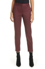 Leo Slim Stretch Wool Pants in Burgundy by Nili Lotan at Nordstrom