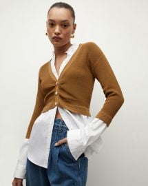 Leonora Layered Button-Down Cardigan Top at Veronica Beard