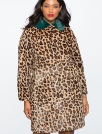 Leopard Coat with Fur Collar by Eloquii at Eloquii