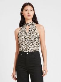 Leopard Halter Tank at Banana Republic