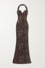 Leopard Jacquard-Knit Halterneck Gown by Alaia at Net A Porter