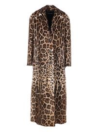 Leopard Print Buttoned up Coat at Farfetch