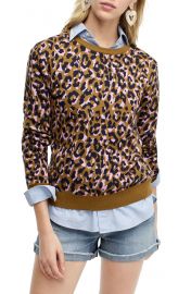 Leopard Print Crewneck Sweater at Nordstrom