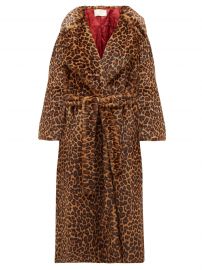 Leopard-Print Faux-Fur Wrap Coat by Sara Battaglia at Matches