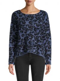 Leopard-Print High-Low Sweater at Saks Off 5th