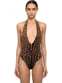 Leopard Print Lycra One Piece Swimsuit by Saint Laurent at Luisaviaroma