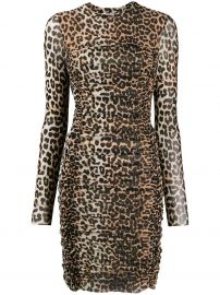 Leopard Print Mesh Dress by Ganni at Farfetch