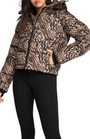 Leopard Print Puffer Jacket by Good American at Nordstrom