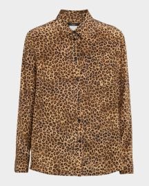 Leopard-Print Silk Shirt at Neiman Marcus