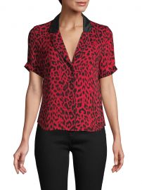 Leopard-Print Silk Top at Saks Off 5th