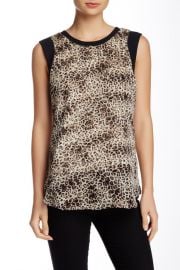 Leopard Print Sleeveless Chiffon Blouse at Nordstrom Rack