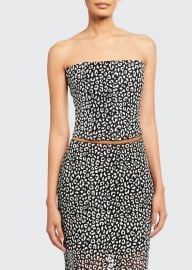 Leopard-Print Strapless Crop Top by Carmen March at Bergdorf Goodman