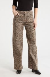 Leopard Print Wide Leg Jeans at Nordstrom Rack