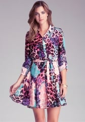 Leopard Shirt Dress at Bebe