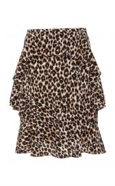 Leopard Silk Tiered Cascade Ruffle Skirt at Michael Kors