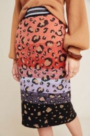 Leopard Sweater-Knit Pencil Skirt at Anthropologie