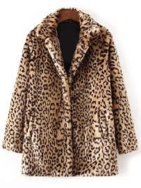 Leopard faux fur coat at Rose Gal