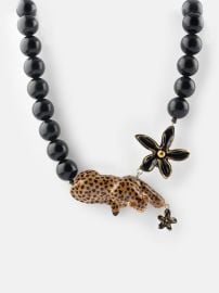 Leopard flower and pearl necklace NACH BIJOUX at Nach