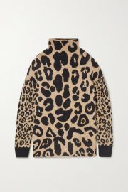 Leopard-intarsia knitted sweater at Net a Porter