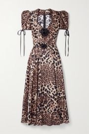 Leopard print Asymmetric embellished leopard-print silk-satin midi dress  RODARTE  NET-A-PORTER at Net a Porter