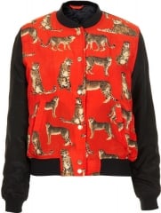 Leopard print bomber jacket at Topshop