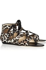 Leopard print calf hair sandals by Jimmy Choo at Net A Porter