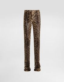 Leopard-print calf trousers at Dolce & Gabbana