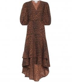 Leopard-print cotton wrap dress at Mytheresa