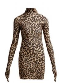 Leopard-print glove-sleeved jersey dress at Matches