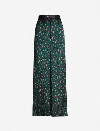 Leopard-print high-rise wide crepe trousers at Selfridges