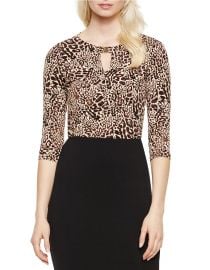 Leopard print keyhole top at Lord & Taylor