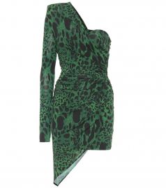 Leopard-print one-shoulder minidress at Mytheresa