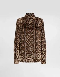 Leopard-print satin shirt at Dolce & Gabbana