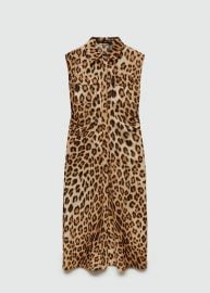 Leopard-print shirt dress - Women MANGO USA at Mango