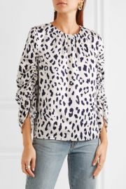 Leopard-print silk-satin blouse by Tibi at Net A Porter