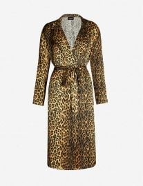 Leopard print silk-satin kimono at Selfridges