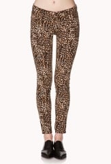 Leopard print skinny jeans at Forever 21