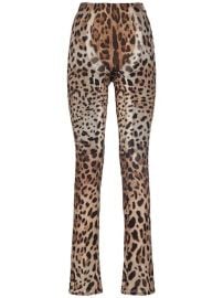 Leopard print stretch straight pants - Dolce amp Gabbana - Women Luisaviaroma at Luisaviaroma