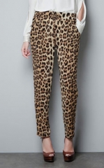 leopard trousers zara