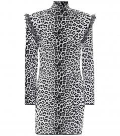 Leopard-print wool and cashmere dress at Mytheresa